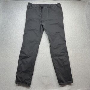 PrAna High Rock Pants Mens XL Black Elastic Belted Outdoor Hiking Stretch Travel